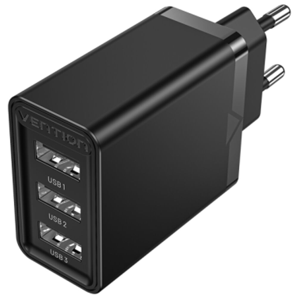 Сетевое зарядное устройство Vention FEAB0-EU  3xUSB A черный