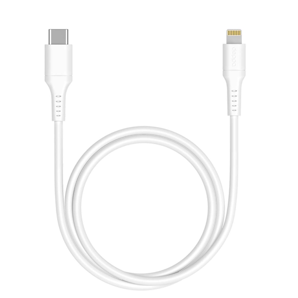 Кабель для Apple USB-C - Lightning MFI Deppa 1.2м белый (72231)