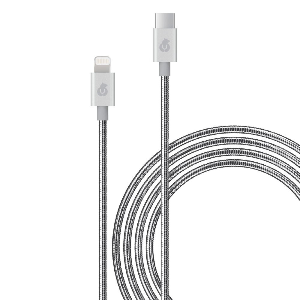 Кабель для Apple USB-C - Lightning MFI uBear Force Metal 1.2м серебристый