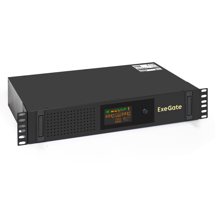 ИБП ExeGate ServerRM UNL-2000.LCD.AVR.2SH.3C13.USB.2U <2000VA/1200W, Color LCD, AVR, 2*Schuko+3*C13, USB, 2U, установка в стойку, Black> EX293851RUS