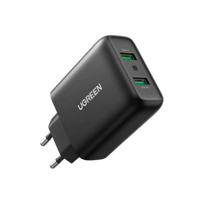 Зарядное устройство UGREEN CD161 (10216) USB-A QC 3.0 36W Fast Charger EU. Цвет: черный