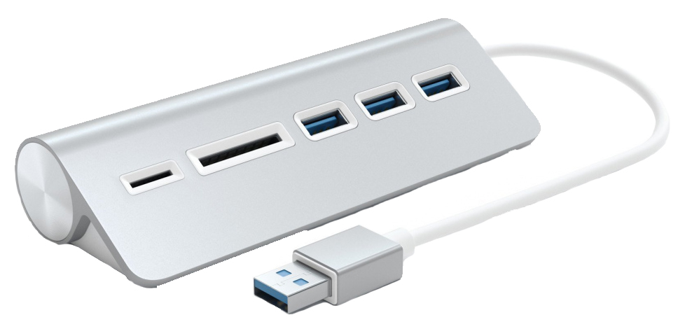 Satechi Aluminum USB 3.0 Hub & Card Reader - Silver