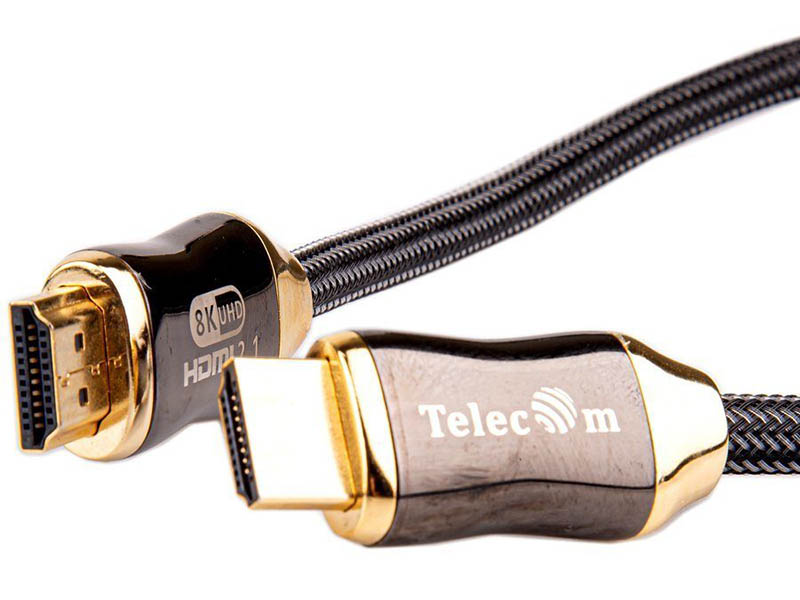 Кабель HDMI 19M/M,ver. 2.1, 8K@60 Hz 0.5m метал разъемы, нейлоновая оплетка Telecom <TCG300-0.5M>