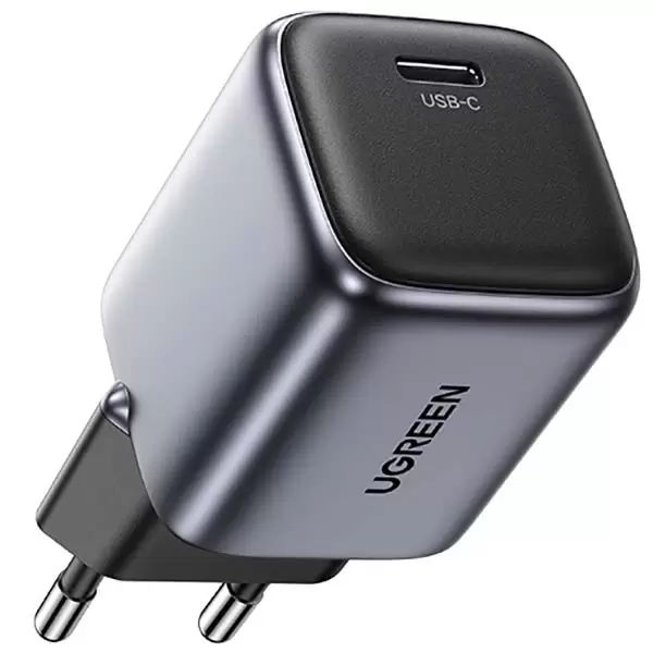 Сетевое зарядное устройство UGREEN CD318 (90664) Nexode Mini 20W USB-C PD GaN Fast Charger EU. Space Gray