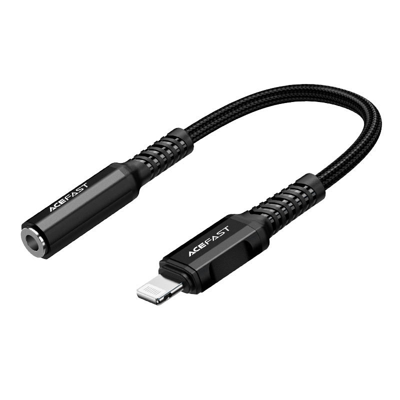 Переходник ACEFAST C1-05 Lightning to DC3.5 aluminum alloy headphones adapter cable - Black