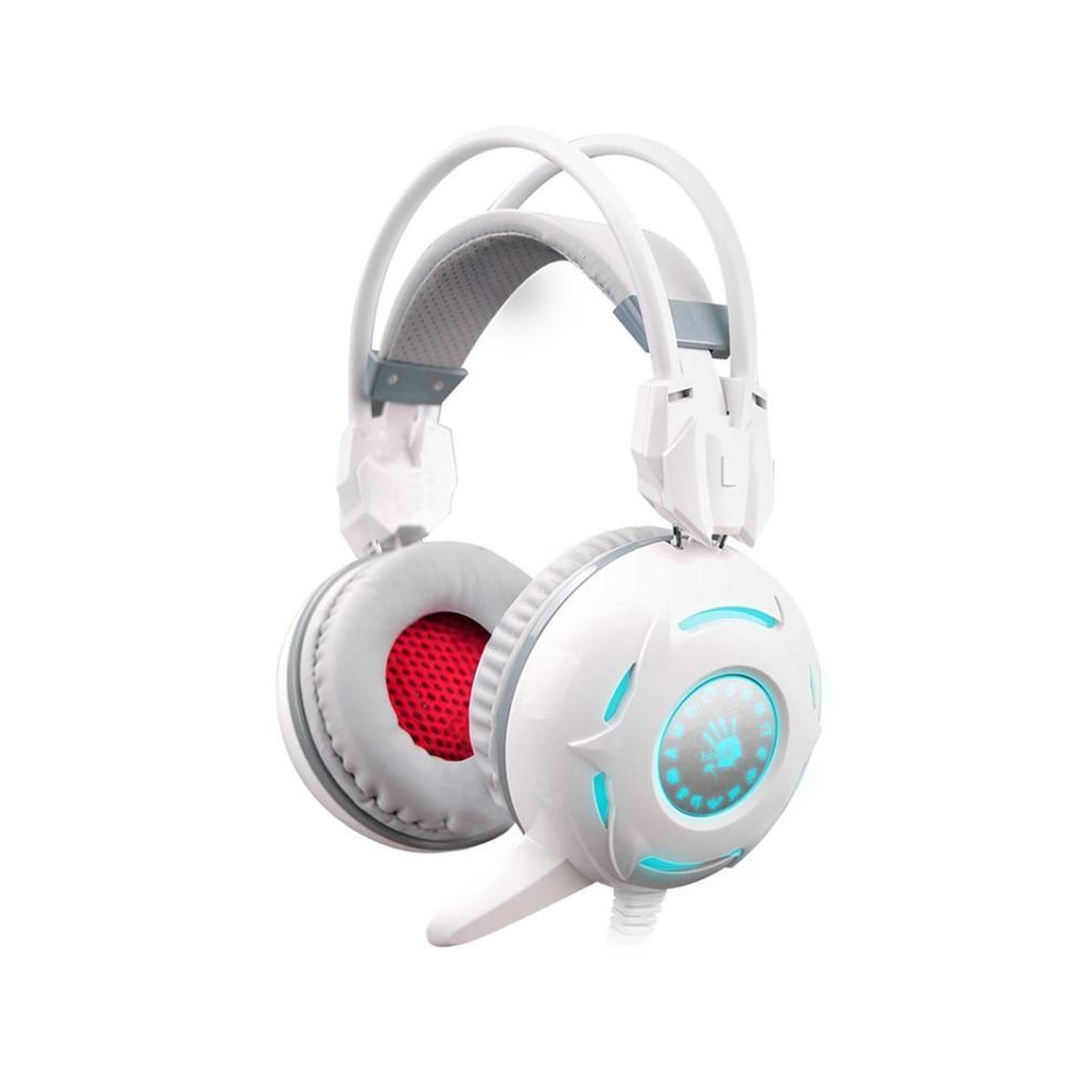 Гарнитура игровая A4TECH Bloody G300,  для компьютера, мониторные,  белый  [g300 white+grey]