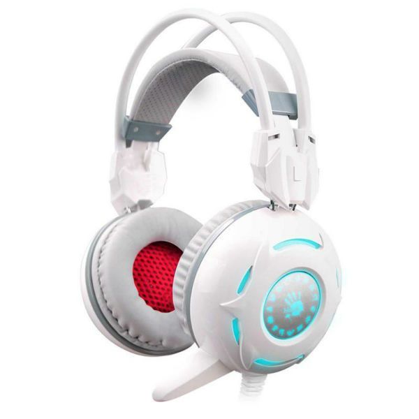Гарнитура игровая A4TECH Bloody G300,  для компьютера, мониторные,  белый  [g300 white+grey]