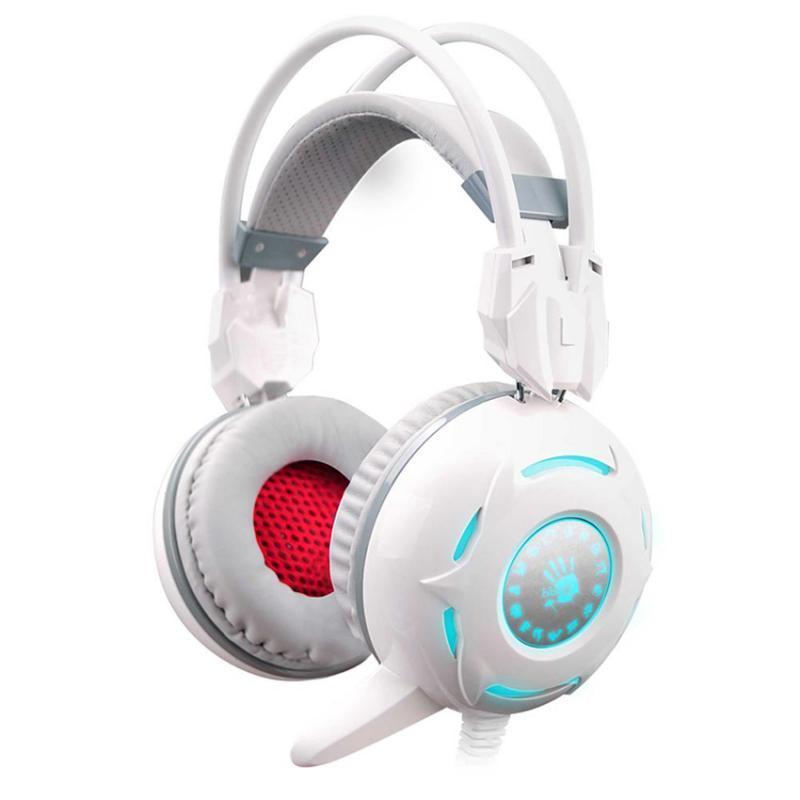 Гарнитура игровая A4TECH Bloody G300,  для компьютера, мониторные,  белый  [g300 white+grey]