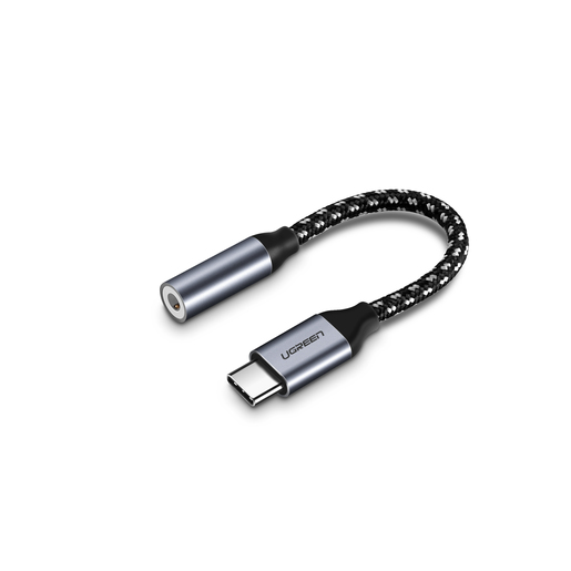 Аудиокабель UGREEN AV142 (30632) Type C Male To 3.5mm Audio Adapter 10cm - Grey