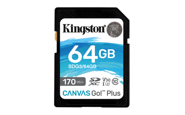 Карта памяти SDXC (класс 10/UHS-I/U3) 64 GB Kingston Canvas Go Plus (170/70MB/s) (SDG3/64GB)