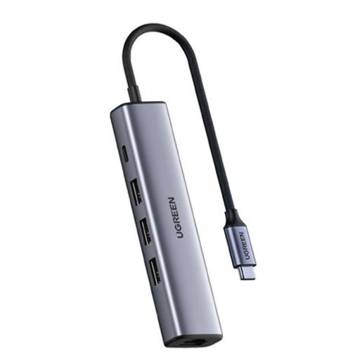 Хаб USB Ugreen CM475 USB Type-C Multifunction Gigabit Ethernet Adapter with PD Space Grey 20932