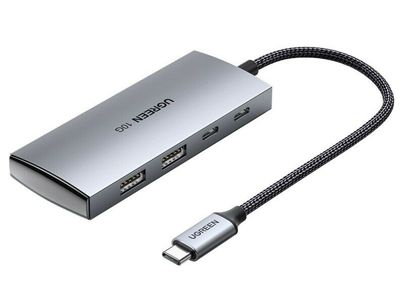 Хаб Ugreen CM480 USB-C to 2x USB 3.1+2xUSB-C Grey 30758