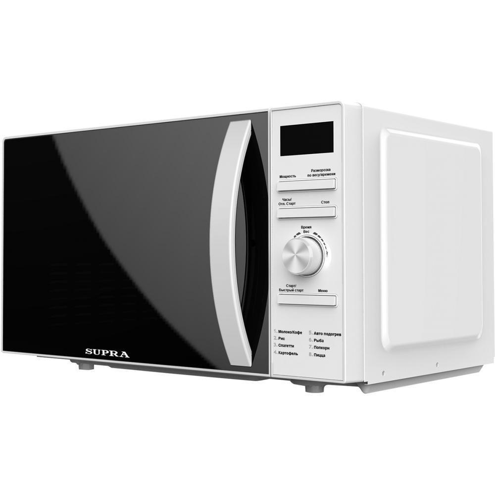 Микроволновая печь SUPRA 20TW55 [20 л, 700 Вт, поворотный механизм, кнопки, дисплей, белый]