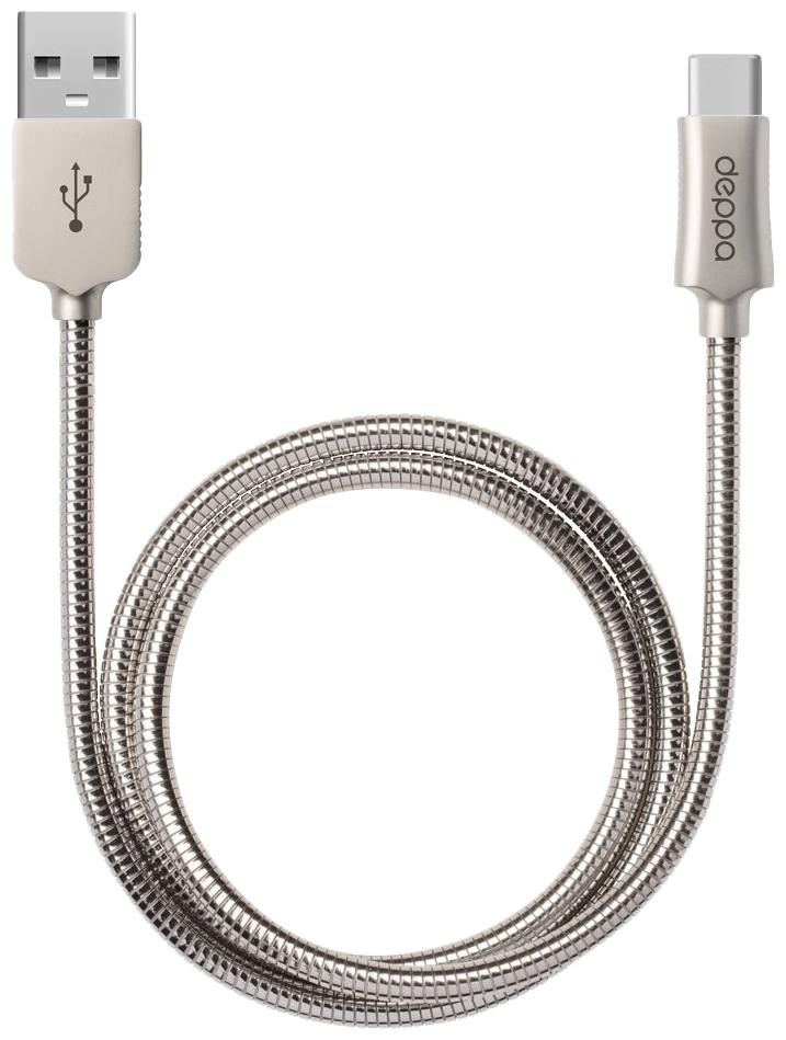 Кабель USB2.0-Type C 1.2m Deppa (72274) алюминий