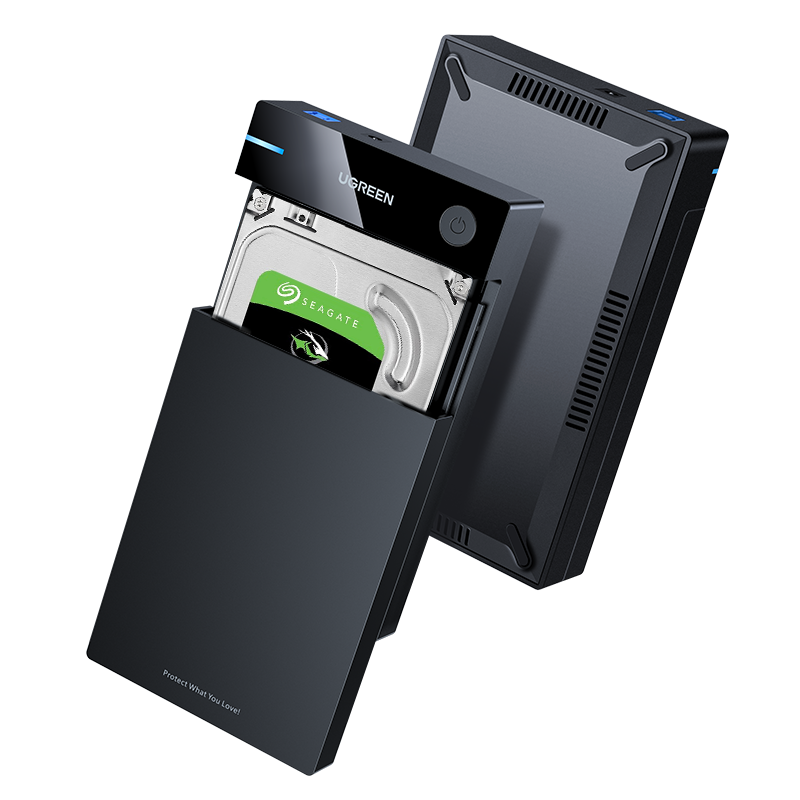 Внешний корпус UGREEN US222 (50422) USB 3.0 B to 3.5''/2.5" SATA Hard Drive Box EU - Black