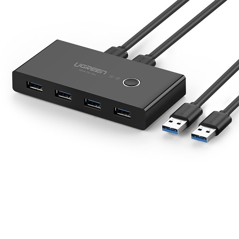 Разветвитель USB Ugreen US216 (30768) 2 In 4 Out USB 3.0/черный