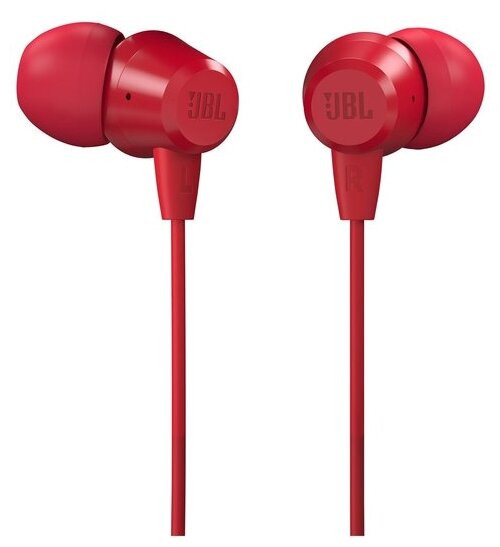 Гарнитура JBL C50HI, 3.5 мм, вкладыши, красный [jblc50hired]