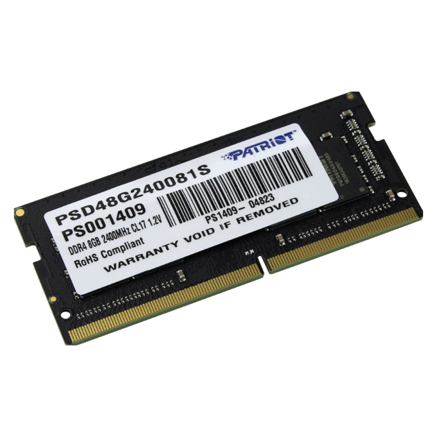 Оперативная память SO-DIMM 8 Гб DDR4 2400 МГц Patriot (PSD48G240081S) PC-19200