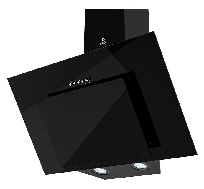 Вытяжка каминная LEX Mira G 600 BLACK, черный, кнопочное управление