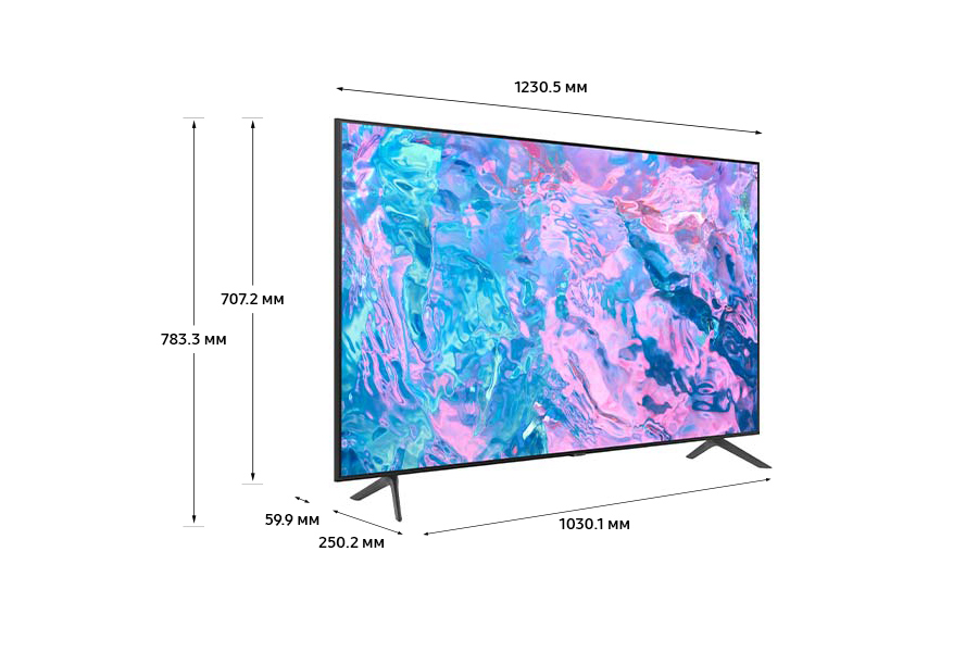 Телевизор 55" Samsung UE55CU7100UXRU, 3840x2160, HDMIx3, USBx1, WiFi, Smart TV, черный
