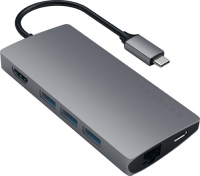USB-концентратор Satechi Aluminum Multi-Port Adapter V2 Цвет серый космос.