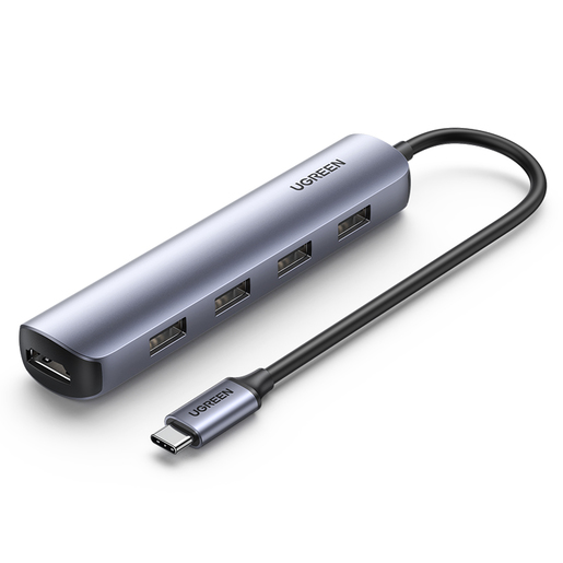 Хаб UGREEN CM417 (20197) USB-C to 4*USB 3.0+HDMI Adapter - Grey