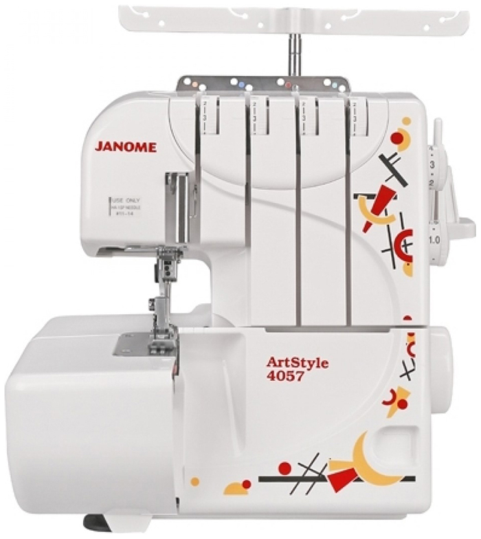 Оверлок Janome ArtStyle 4057, белый/ рисунок