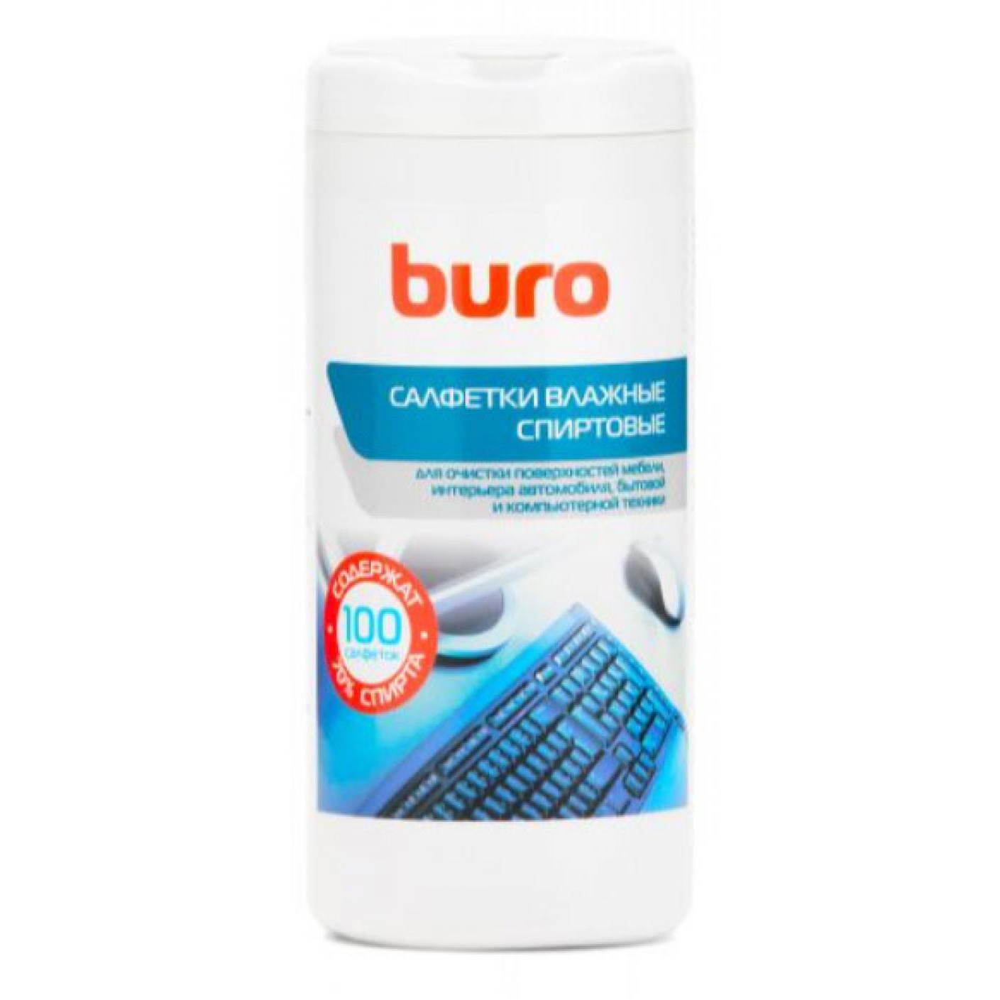 Салфетки влажные Buro BU-AN32 антибактериальные (100лист.) спиртовые