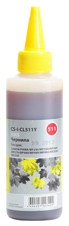 Чернила Cactus CS-I-CL511Y желтый 100мл для Canon Pixma MP240/MP250/MP260/MP270/MP480