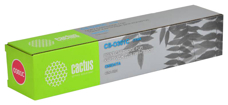 Картридж лазерный Cactus 44973543 CS-O301C 44973543 голубой (1500стр.) для Oki C301/321