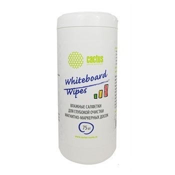 Салфетки Cactus CS-WB075 для маркерных досок туба 75шт влажных