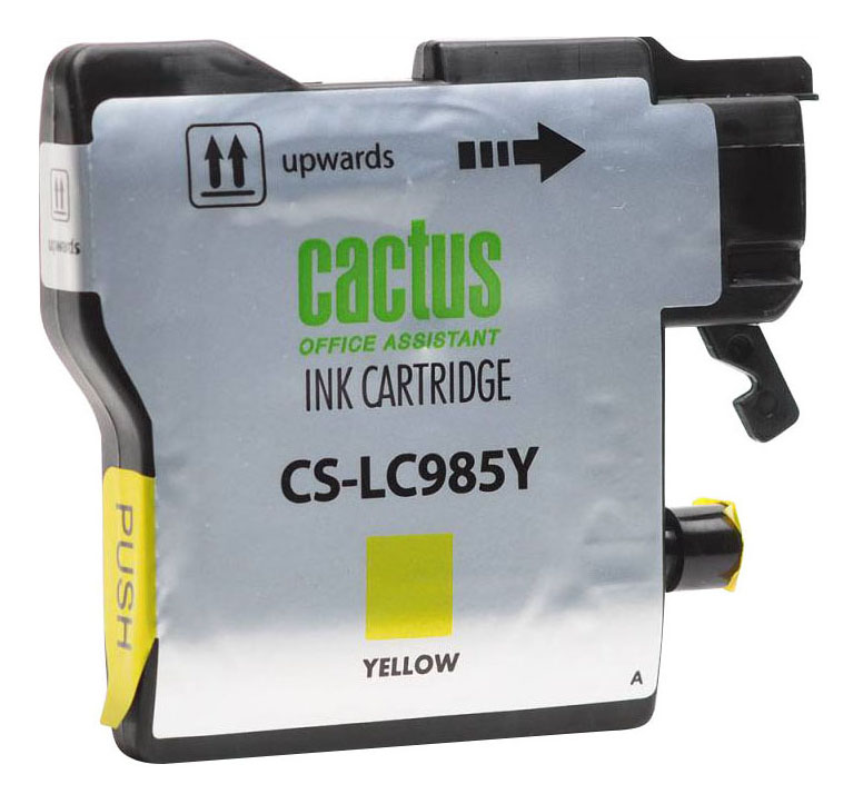 Картридж струйный Cactus CS-LC985Y желтый (15мл) для Brother DCPJ315W/DCPJ515W/MFCJ265W