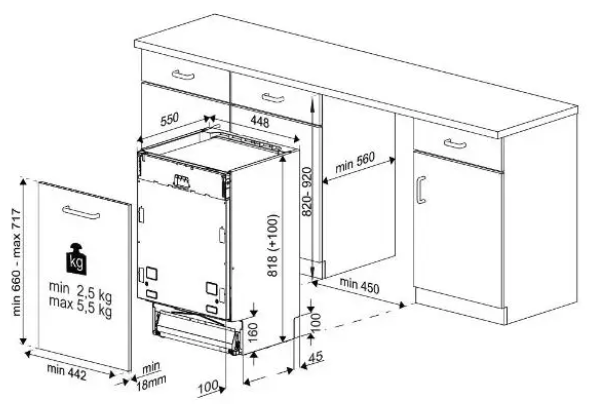 Посудомоечная машина встраив. Indesit DIS 1C69 B 1900Вт узкая
