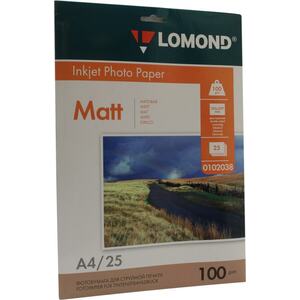 Фотобумага Lomond 0102038 A4/100г/м2/25л./белый матовое/матовое для струйной печати