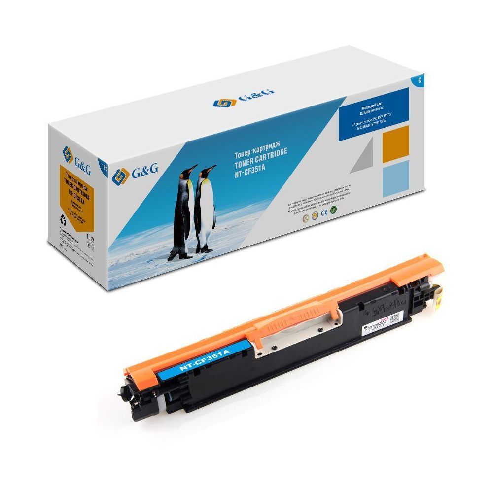Картридж лазерный G&G GG-CF351A голубой (1000стр.) для HP CLJ Pro MFP M176/M176FN/M177/M177FW