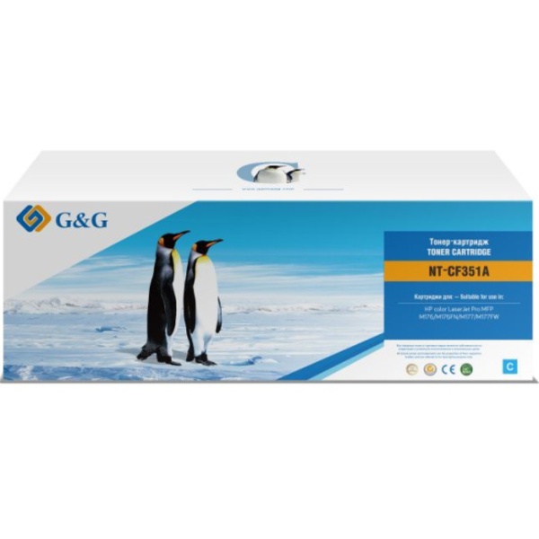 Картридж лазерный G&G GG-CF351A голубой (1000стр.) для HP CLJ Pro MFP M176/M176FN/M177/M177FW