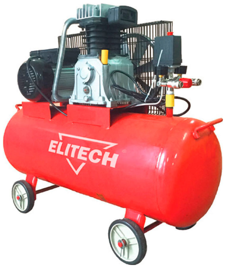 Компрессор поршневой Elitech КПР 100/450/2.2 масляный 450л/мин 100л 2200Вт красный