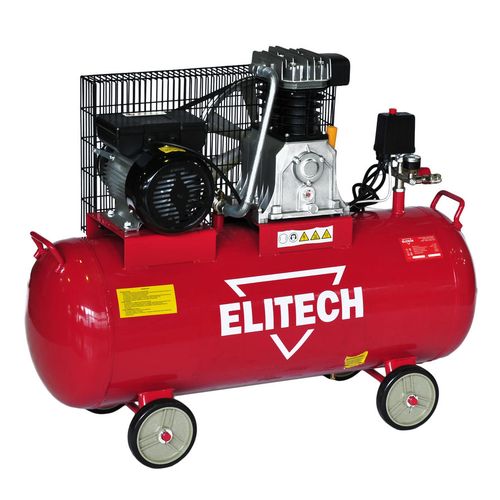 Компрессор поршневой Elitech КПР 100/450/2.2 масляный 450л/мин 100л 2200Вт красный