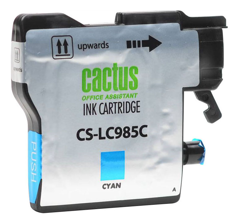 Картридж струйный Cactus CS-LC985C голубой (15мл) для Brother DCPJ315W/DCPJ515W/MFCJ265W