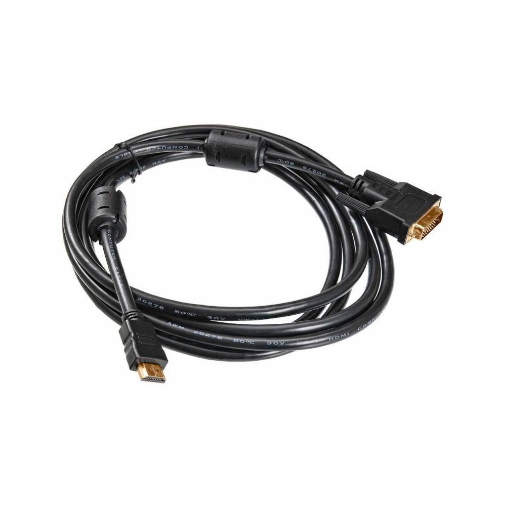 Кабель Buro HDMI (m) DVI-D (m) 3м (HDMI-19M-DVI-D-3M) феррит.кольца