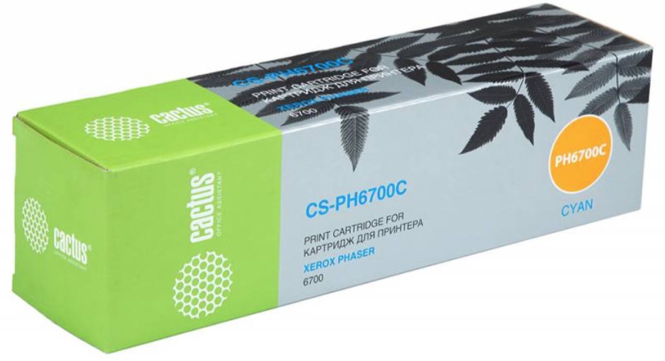 Картридж лазерный Cactus CS-PH6700C 106R01523 голубой (12000стр.) для Xerox Phaser 6700