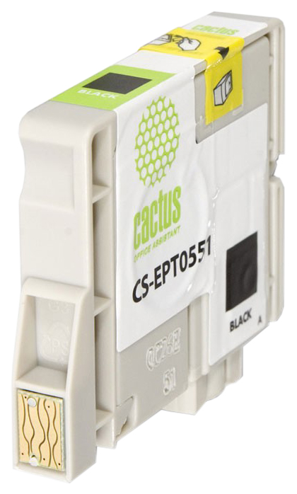 Картридж струйный Cactus CS-EPT0551 T0551 черный (10мл) для Epson Stylus RX520/Stylus Photo R240