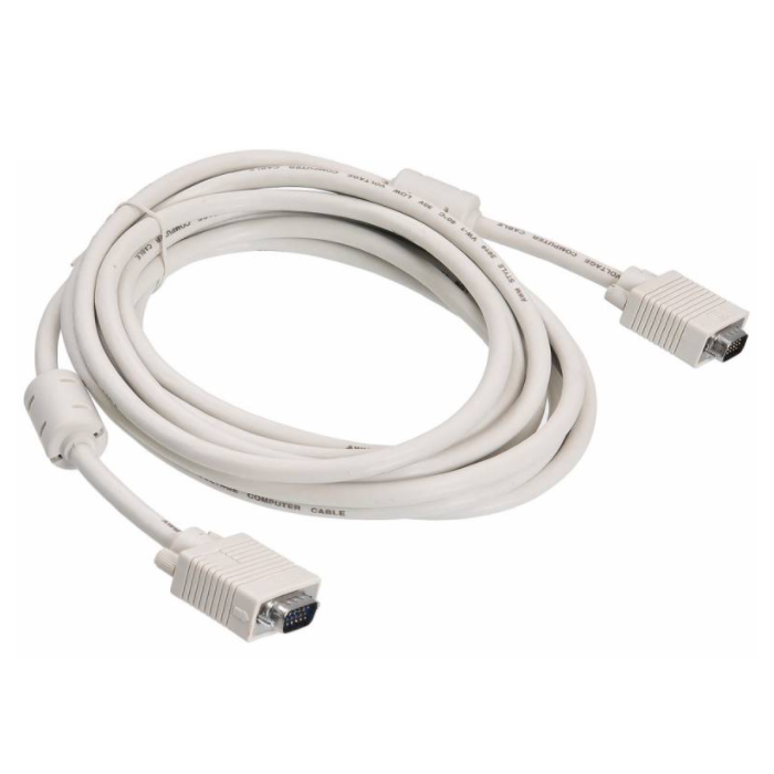 Кабель Buro CAB016S-5M VGA (m) VGA (m) 5м феррит.кольца серый