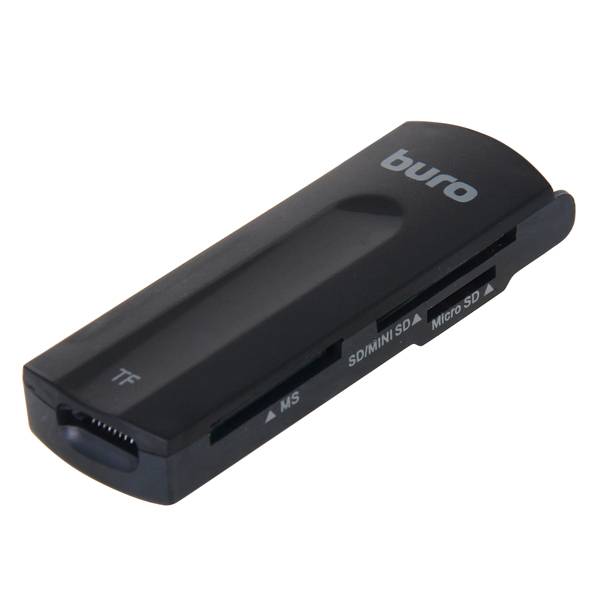 Устройство чтения карт памяти USB2.0 Buro BU-CR-108 черный