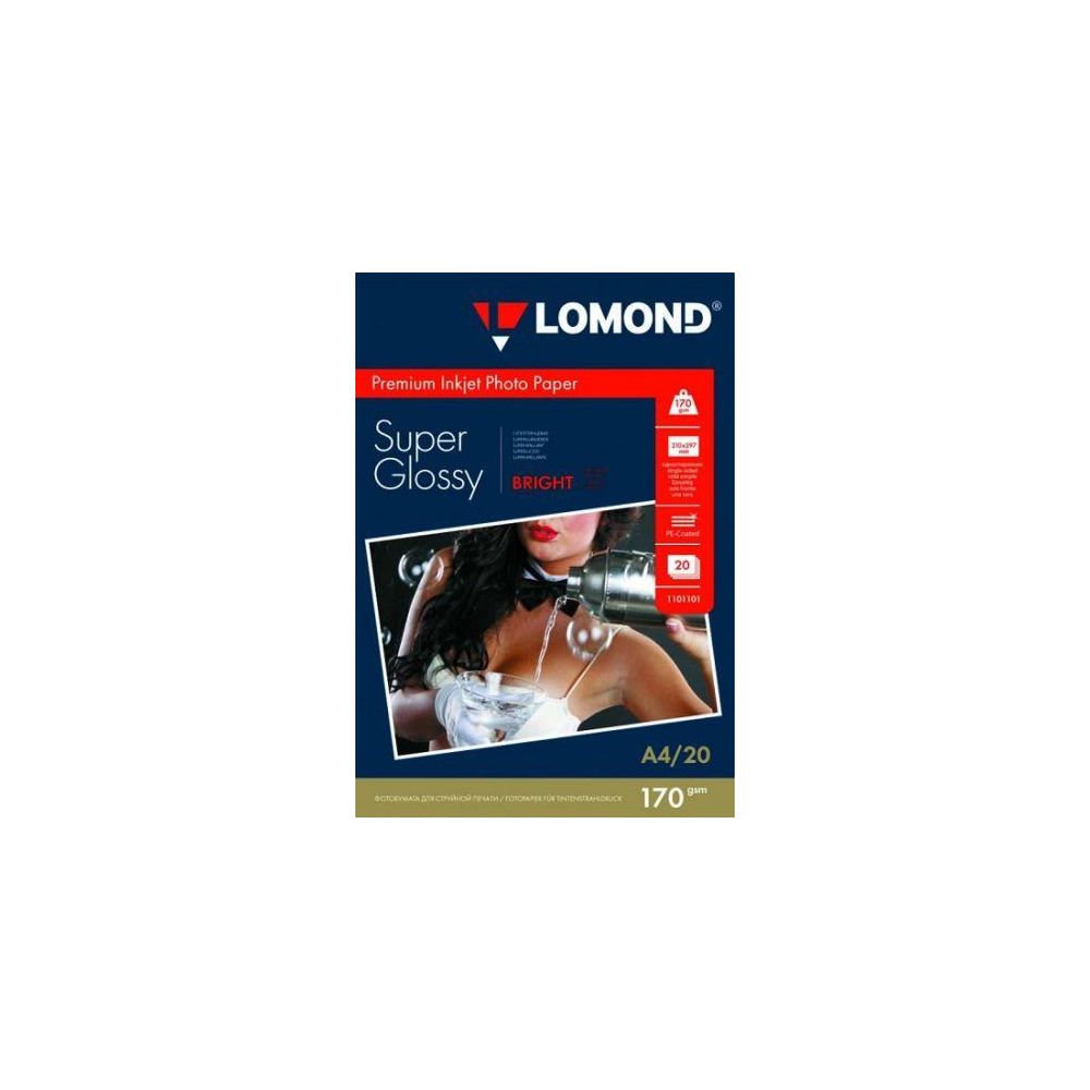 Фотобумага Lomond 1101101 A4/170г/м2/20л./белый высокоглянцевое для струйной печати