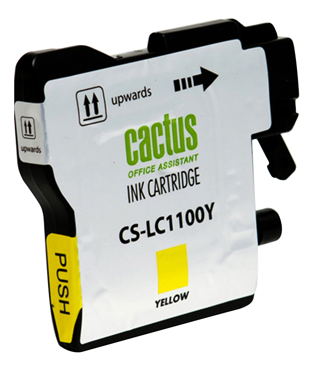 Картридж струйный Cactus CS-LC1100Y желтый (16мл) для Brother DCP-385c/6690cw/MFC-990/5890/5895/6490