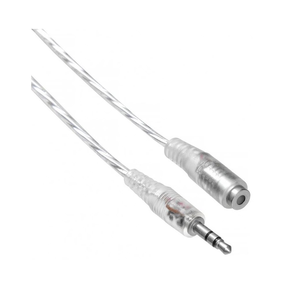Кабель-удлинитель аудио Buro Jack 3.5 (m)/Jack 3.5 (f) 1м. прозрачный (CAB025-1M)