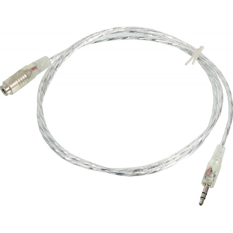 Кабель-удлинитель аудио Buro Jack 3.5 (m)/Jack 3.5 (f) 1м. прозрачный (CAB025-1M)