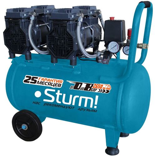 Компрессор поршневой Sturm! AC93450OL безмасляный 480л/мин 50л 3000Вт голубой/черный