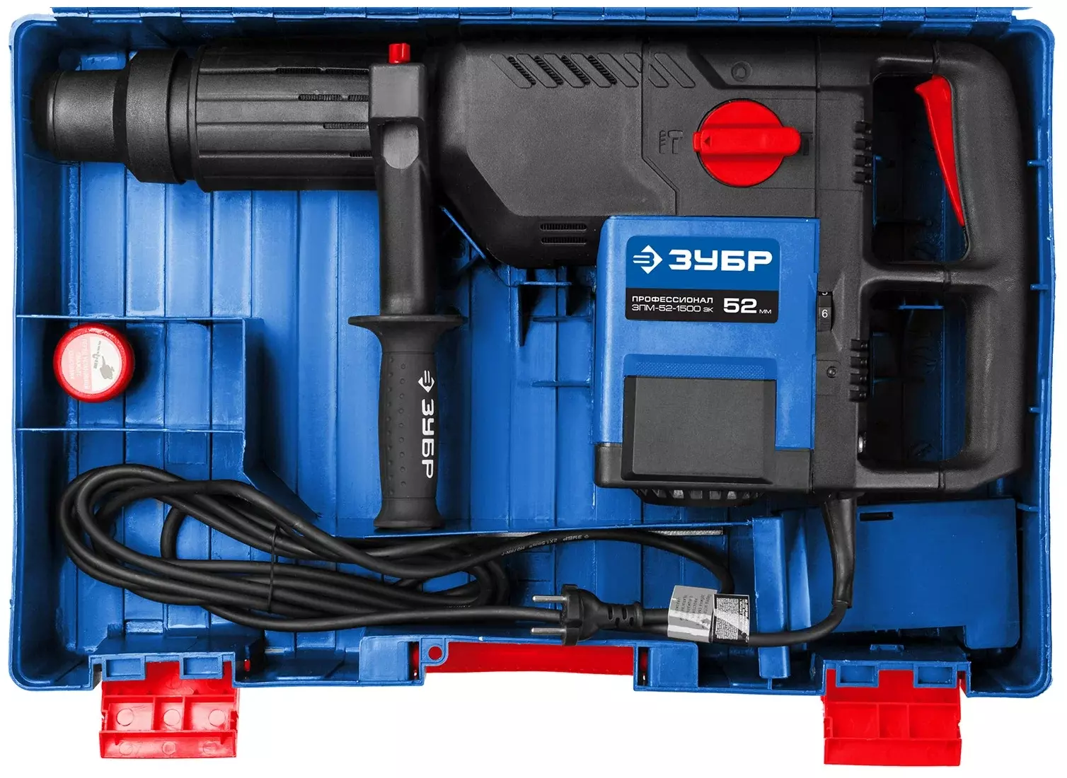 Перфоратор Зубр ЗПМ-52-1500 ЭК патрон:SDS-max уд.:18Дж 1500Вт (кейс в комплекте)